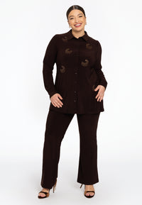 Blouse flare with strass DOLCE - brown - #2