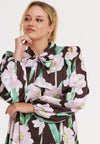 Satin blouse FIORITO - brown
