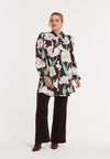 Satin blouse FIORITO - brown