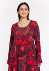 Tunic wide bottom GLORIA - red