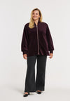 Bomberjacke velvet - dunkelrot