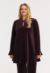 Tunika wide bottom velvet - dunkelrot