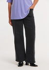 Jeans wide leg 5-pockets studs - Schwarz