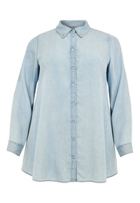 Blouse strass collar INDIGO LYOCELL - indigo - #4