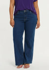 Jeans wide leg 5-pocket-design mit strass - Indigo