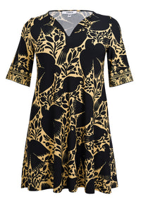 Tunic wide bottom PARADISE - yellow - #4