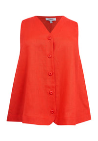Top LINEN - light red - #3