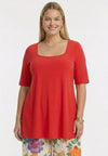 Top flared UNI DOLCE - light red