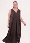 Dress swing LINEN - brown - #4