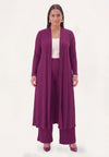 Strickjacke extra lang uni dolce plissé - Violett