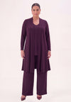 Strickjacke lang uni dolce - dark purple