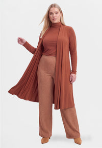 Cardigan long UNI R-DOLCE - mid brown - #4