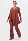Tunic wide bottom with strass UNI R-DOLCE - mid brown - #2
