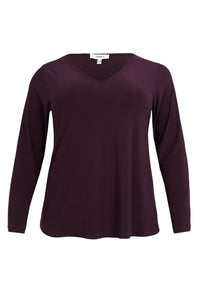 Top V-neck UNI DOLCE - dark purple - #3