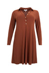 Dress midi buttons UNI R-DOLCE - mid brown - #3