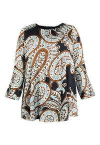Tunic wide bottom PAISLEY - blue - #3