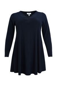 Tunic wide bottom strass UNI DOLCE - blue - #3