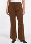 Trousers bootcut SUEDE ALIKE - mid brown - #2