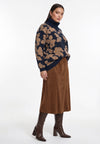 Skirt midi SUEDE ALIKE - mid brown - #1
