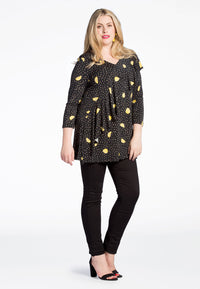Shirt flare frill LEMON - black - #2