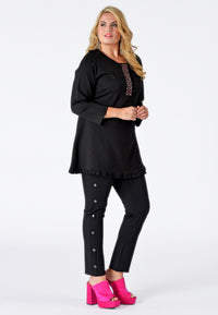 Trousers buttoned INTERLOCK - black - #1