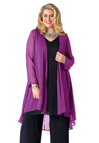 Blouse jacket voile UNI - purple - #1