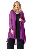 Blouse jacket voile UNI - purple - #1