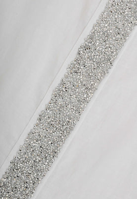 Dress beaded LINEN - white  - #5