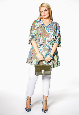 Blouse A-line BOTANIC - green  - #2