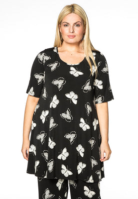 Tunic wide bot FARFALLE - black  - #1