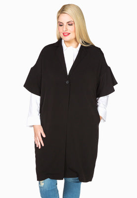 Jacket frill sleeve Interlock - black  - #1