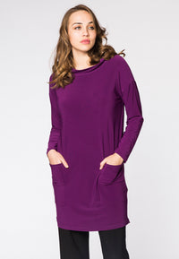 Tunic turned neckline DOLCE - purple - #1