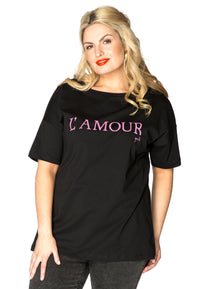 Shirt wide short sl L'amour - black - #1