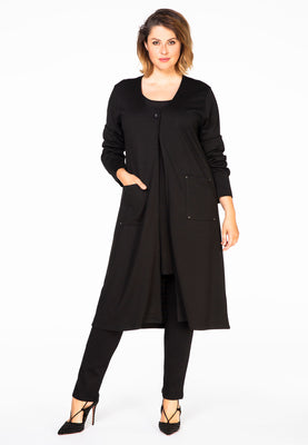 Cardigan pockets INTERLOCK - black  - #2