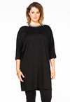 Tunic beaded neck INTERLOCK - black 