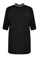 Tunic beaded neck INTERLOCK - black - #4