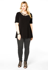 Tunic flare tape neck DOLCE - black - #2