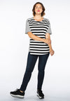Asymmetrisches shirt stripe mix - Weiß