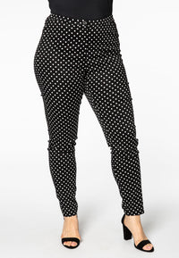 Trousers stretch DOTS - black - #1