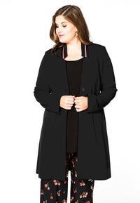 Blazer v-neck collar interlock - black - #1