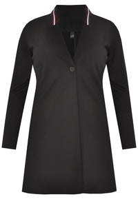 Blazer v-neck collar interlock - black - #4