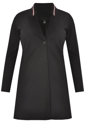 Blazer v-neck collar interlock - black  - #4