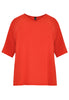 Blouse wide v-neck - red 