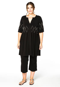 Tunic ruffled pearls DOLCE - black - #2