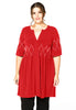 Tunic ruffled pearls DOLCE - red 