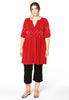 Tunic ruffled pearls DOLCE - red  - #2