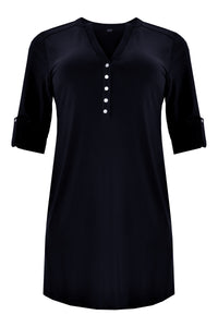 Tunic grandad collar DOLCE - blue - #4