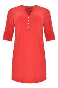 Tunic grandad collar DOLCE - red - #4