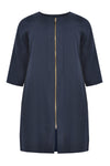 Blouse-jacket zipper LINEN - blue - #4