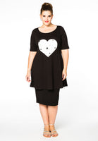 Tunic wide bot HEART - black - #2